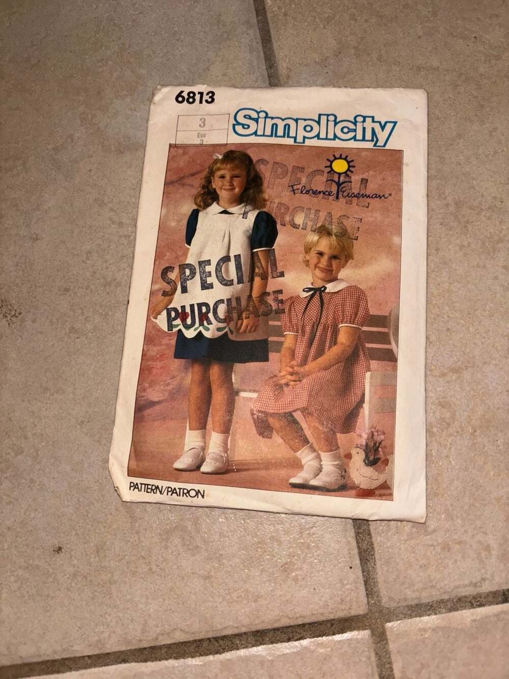 GIRLS CHILD SIMPLICITY 6813 Sewing Pattern PINAFORE APPLIQUES DRESS SIZE 6